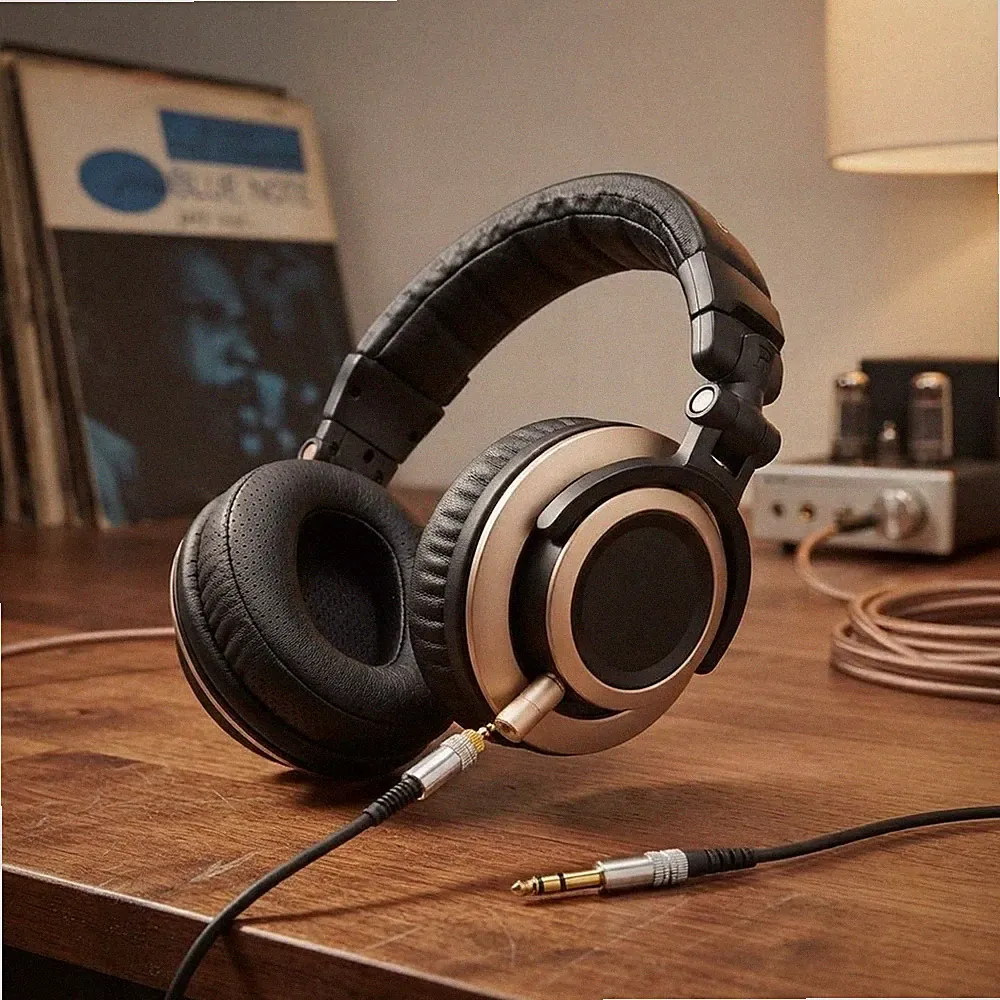 Audio CB-1 Studio Monitor Kopfhörer 50 mm Treiber Schwarz Gold Over Ear