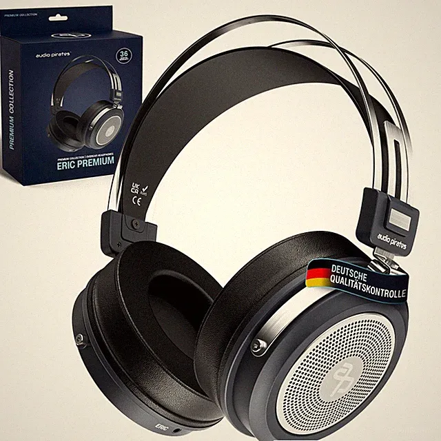 audio pirates ERIC PREMIUM – Kopfhörer mit Top HiFi-Klang, 3 m Kabel, Case dabei