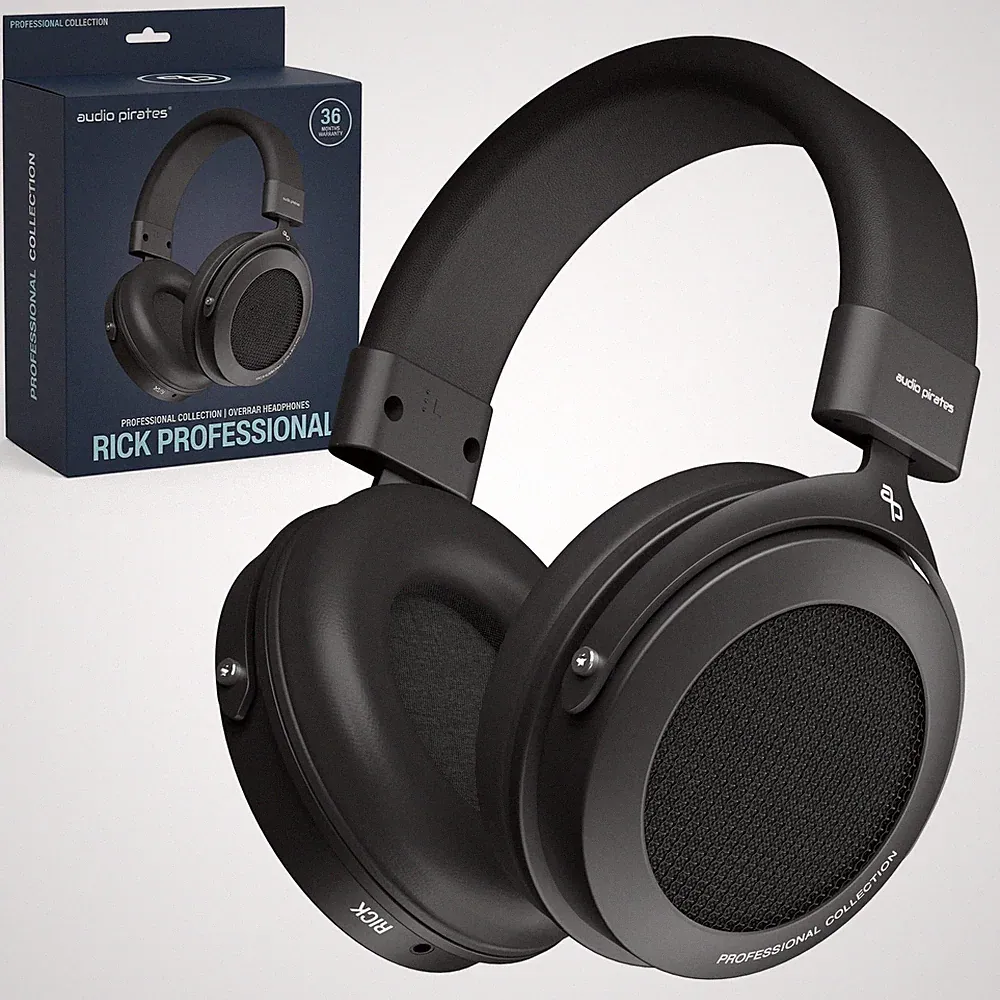 audio pirates Offener Over-Ear Studio-Kopfhörer, 50mm, kabelgebunden, Case
