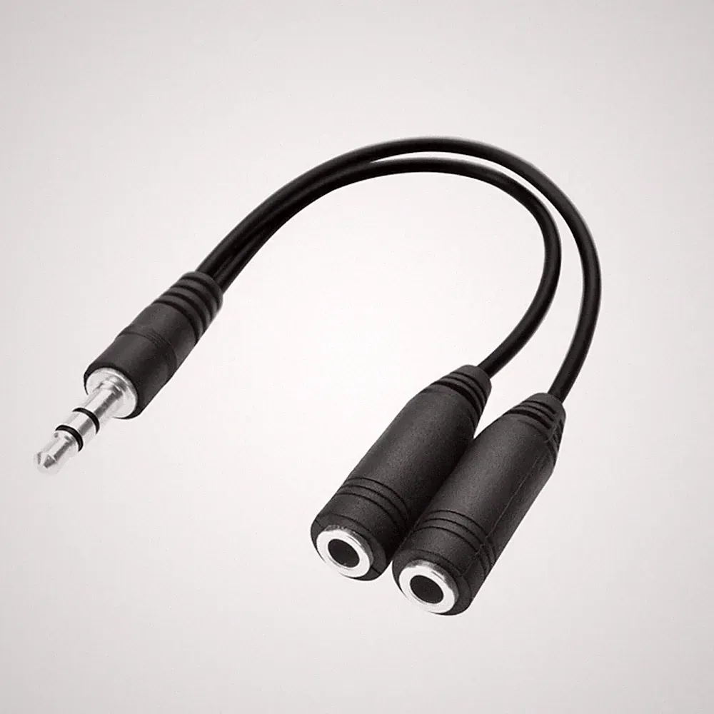 Audio Splitter Kabel Schwarz Y Adapter Kopfhörer Doppler 3.5mm Klinke Computer