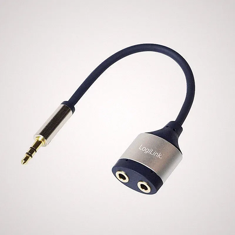 Audio Splitter Verteiler Y-Verteiler Adapter für zwei Kopfhörer 3,5mm klinke