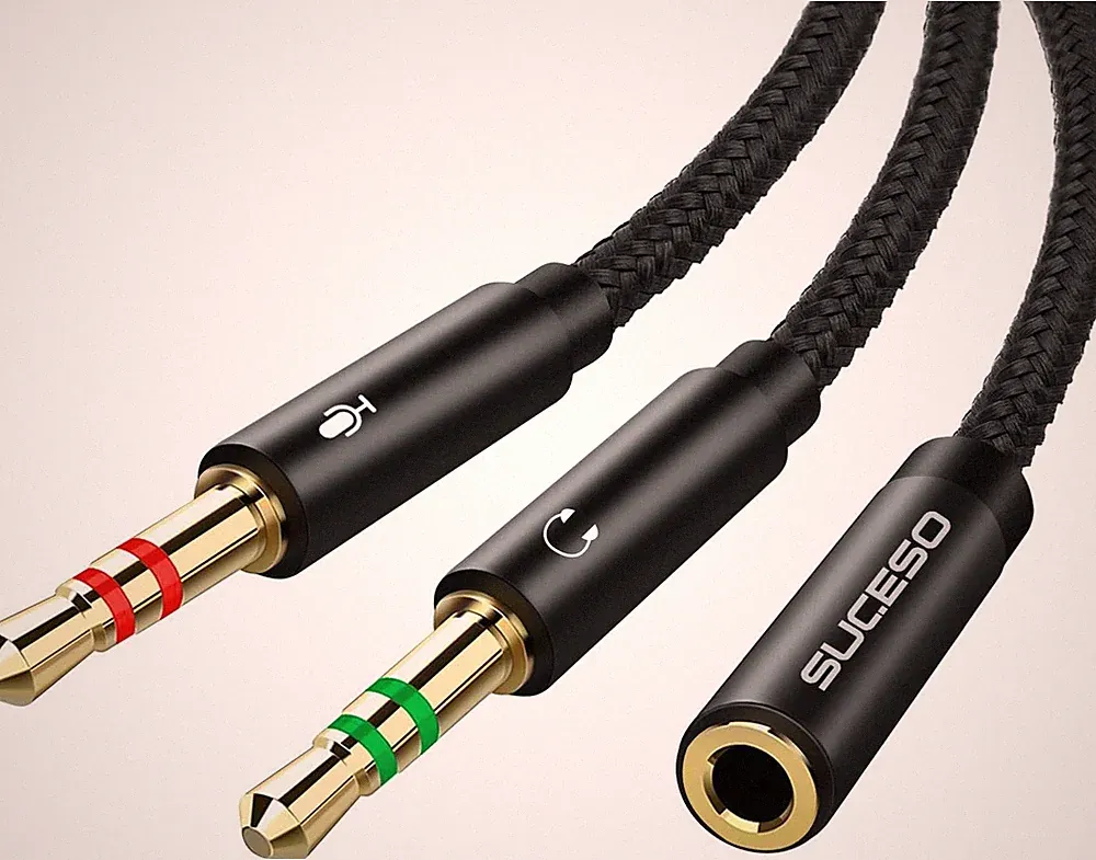 Audio Splitter Y Adapter 3,5mm Buchse auf Doppel 3,5mm Klinkenstecker 35cm