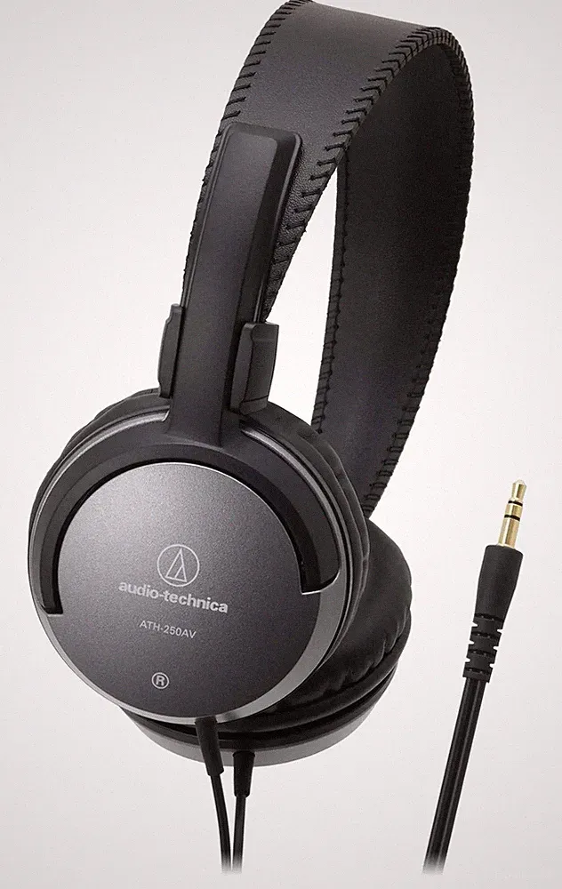 Audio Technica ATH-250AV kabelgebundene Kopfhörer 3,5 mm Anschluss schwarz au...
