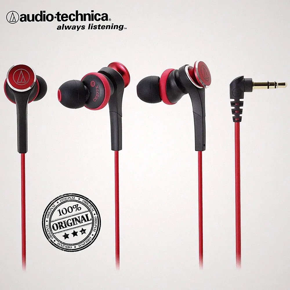 Audio Technica ATH-CKS77X Rot Kopfhörer In-Ear Headphone Earphone, viel Zubehör