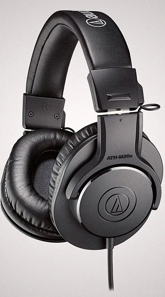 Audio-Technica ATH-M20x Kopfhörer Komfort Faltbar Adapter Kabel Tasche Schwarz