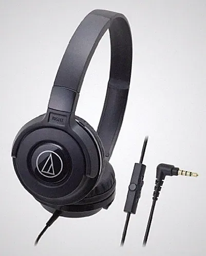 Audio-Technica ATH-S100iS BK kabelgebundene tragbare On-Ear-Kopfhörer für Sma...