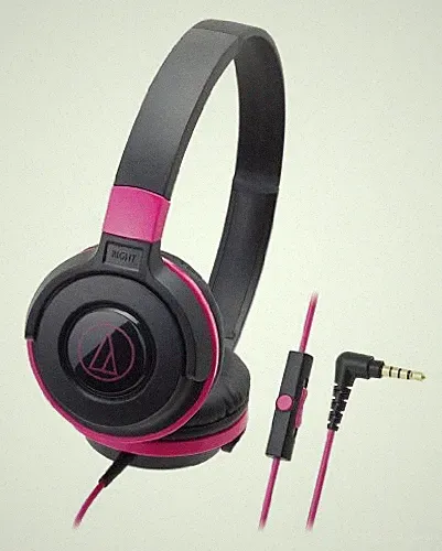 Audio-Technica ATH-S100iS BPK kabelgebundene tragbare On-Ear-Kopfhörer für Sm...