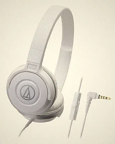 Audio-Technica ATH-S100iS WH kabelgebundene tragbare On-Ear-Kopfhörer für Sma...