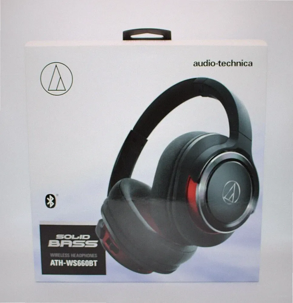 Audio-technica ATH-WS660BT SOLIDBASS Bluetooth-Kopfhörer, kabellos, Rot, 3,5 mm
