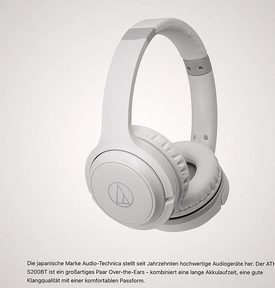 Audio-Technica ATHS 200 Kabelloser Kopfhörer Hifi TV Bluetooth in weiss