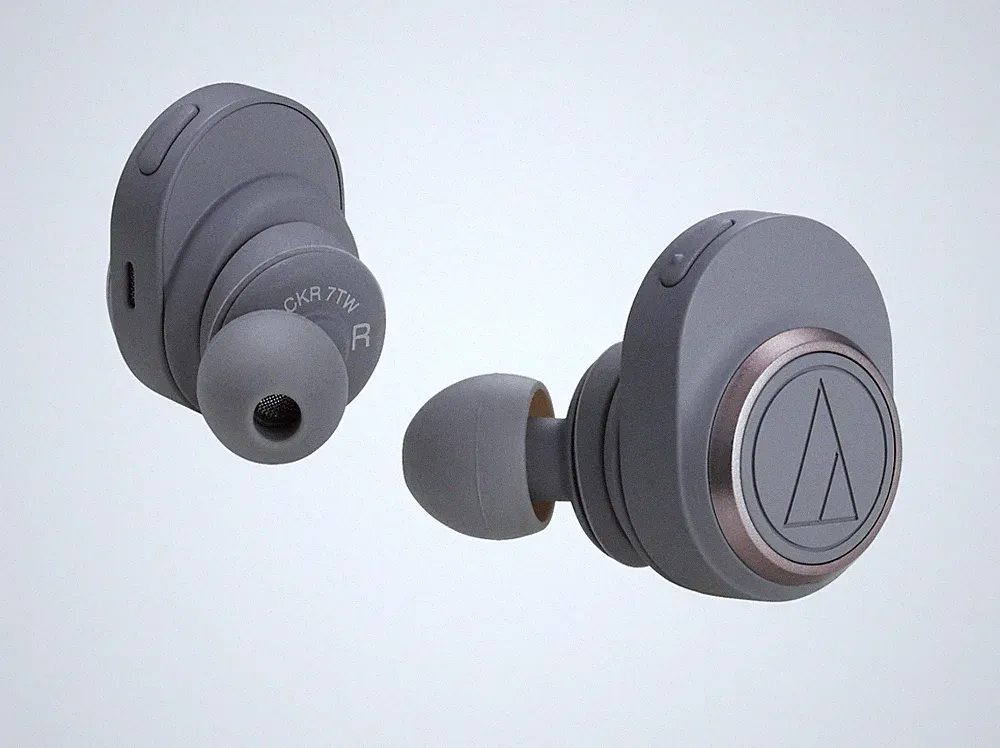 Audio-Technica In-Ear Kopfhörer grau ATH-CKR7TW wireless bluetooth 9h Akku