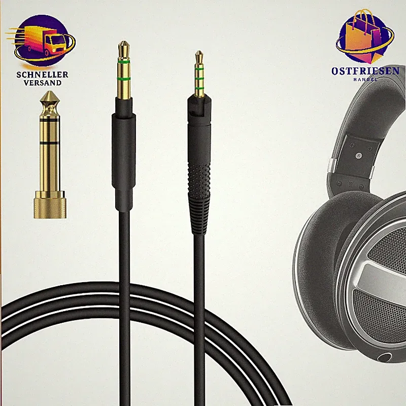 Audiokabel 3,5 mm auf 2,5 mm Stereo 1,2 m Ersatzkabel für Kopfhörer Sennheiser
