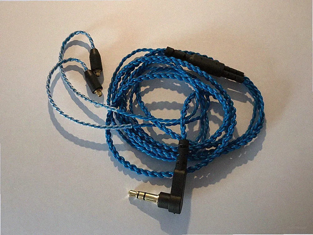 Audiokabel 3.5mm Kopfhörer Kabel für Shure SE535 SE425 SE315 SE215 SE846 *Blau*