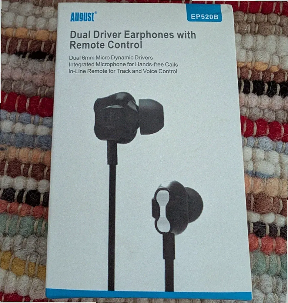 August EP520 - Dual Driver Kopfhörer In-Line Fernbedienung Kabel 3,5 mm Klinke