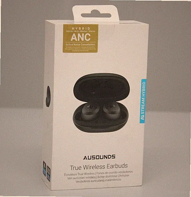 Ausounds AU-STREAM HYBRID ANC True Wireless Earbuds Bluetooth Kopfhörer, Schwarz