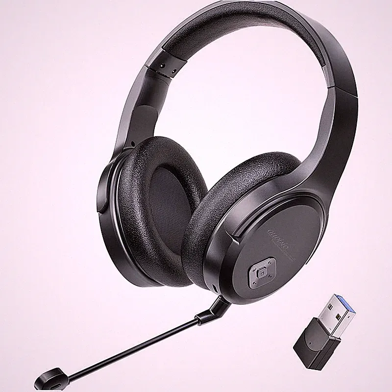 auvisio Digitales Funk-Headset mit abnehmbarem Mikrofon, 8 Std. Laufzeit, USB