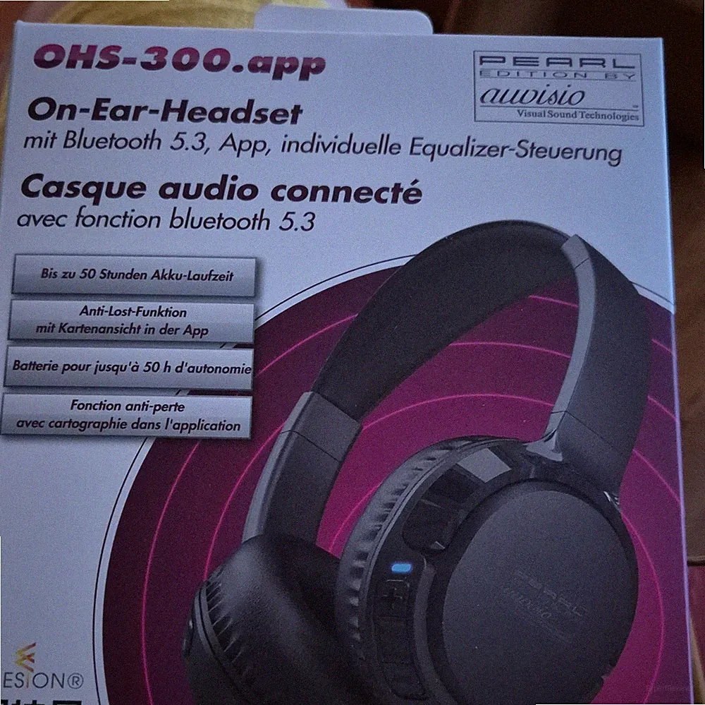 auvisio OHS-300.app On-Ear Kopfhörer Bluetooth 5.3 kabellos Schwarz