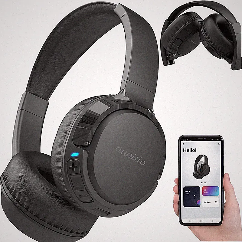 auvisio Smartes Over-Ear-Headset mit Bluetooth 5.3, Akku, App, Equalizer