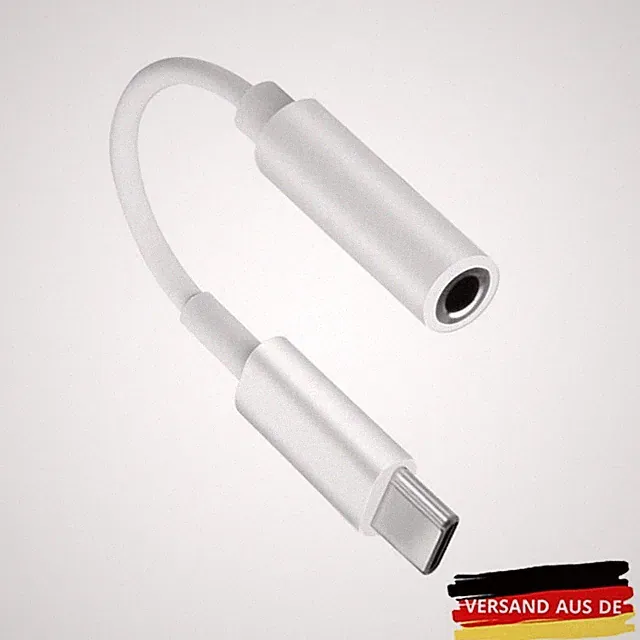 Aux 3,5mm to USB C Klinke Kopfhörer Adapter Handy Audio typ c Weiß