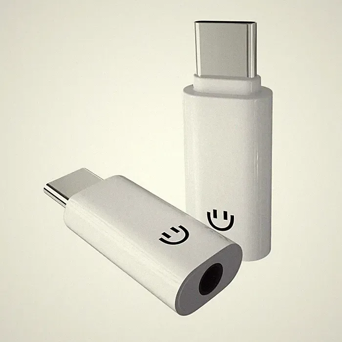 Aux 3,5mm to USB C Stecker Klinke Kopfhörer Adapter Handy Audio typ c Weiß