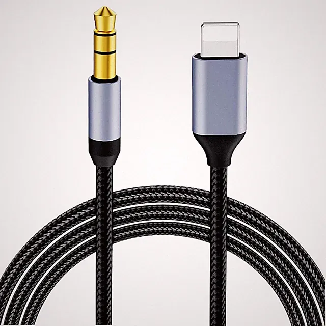 Aux Kabel 1m Lightning auf 3,5mm Audiokabel Klinke für iPhone Lautsprecher