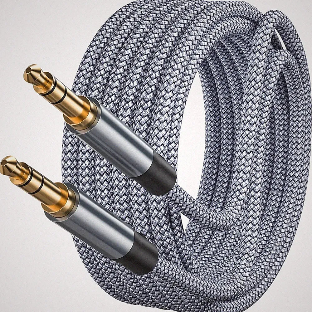 Aux Kabel 3,5mm 1m Nylon Geflochtenes - Hi-Fi Stereo Audio Kabel für Kopfhöre...