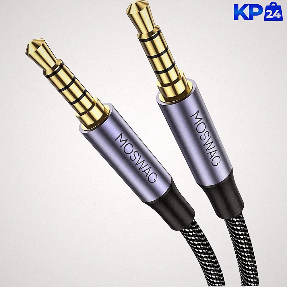 Aux Kabel 3,5mm Klinke auf Klinke 4-polig mit Mikrofon Unterstützung 1m für