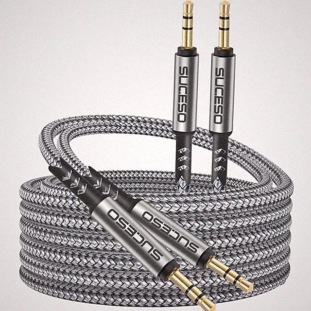 Aux Kabel 3,5mm Klinke Stereo geflochten 1M 2M Lautsprecher Kopfhörer