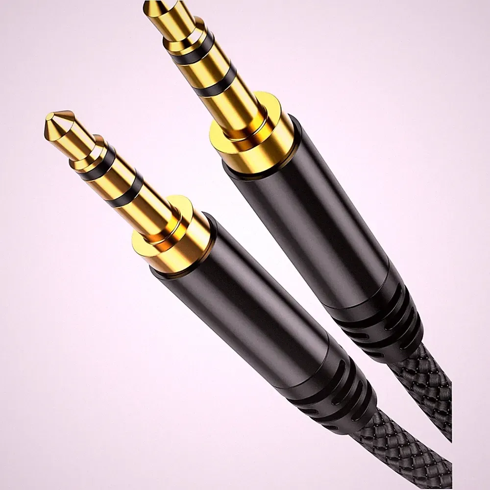 Aux Kabel 3,5mm Klinkenkabel Stereo Audio Nylon geflochten 0,5M für Kopfhörer