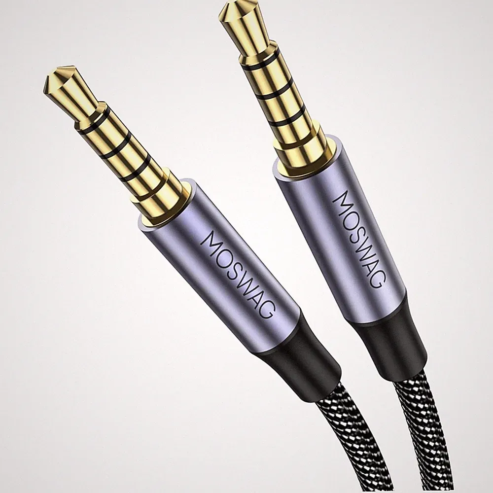Aux Kabel 3.5mm Stecker auf Stecker Mikrofon kompatibel Kopfhörer Smartphone...