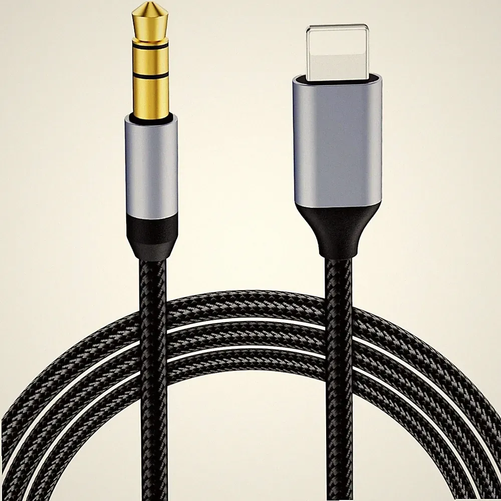 Aux Kabel Auto 1M Lightning auf 3.5mm Adapter für iPhone, Kopfhörer Lautsprecher