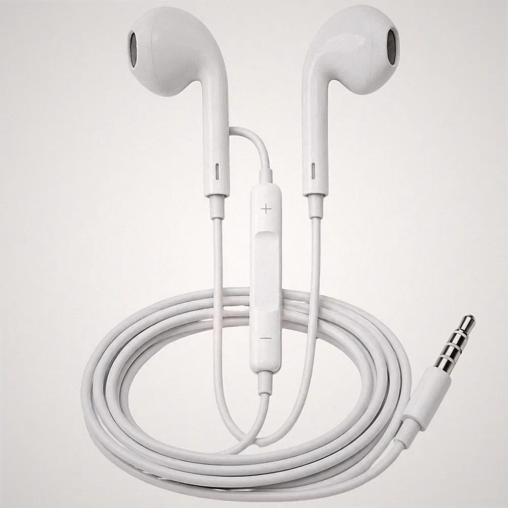 Aux Kopfhörer In-Ear kabelgebunden weiß 3,5 mm Klinge Lautstärke Regulierer