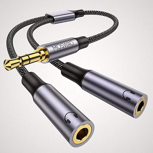 AUX Y Splitter 3,5mm Stecker Stereo Kopfhörer Audio Kabel Adapter