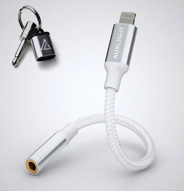 Auxlight® AUX Adapter Lightning auf Klinke 3,5mm Kopfhörer, Telefonieren & Musik
