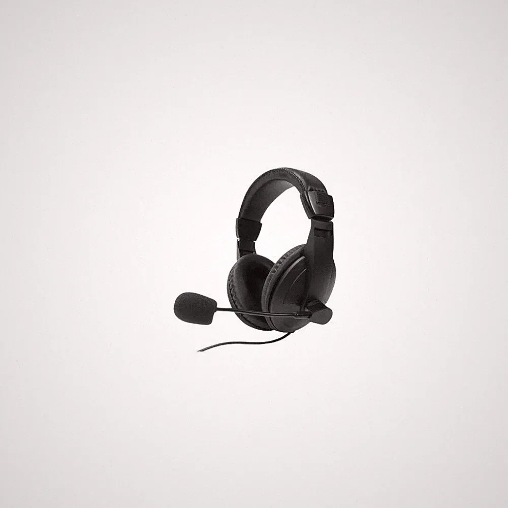 AXXTRA Over Ear Stereo Headset 1.8m Kabel Mikrofon USB PC Office Kopfhörer