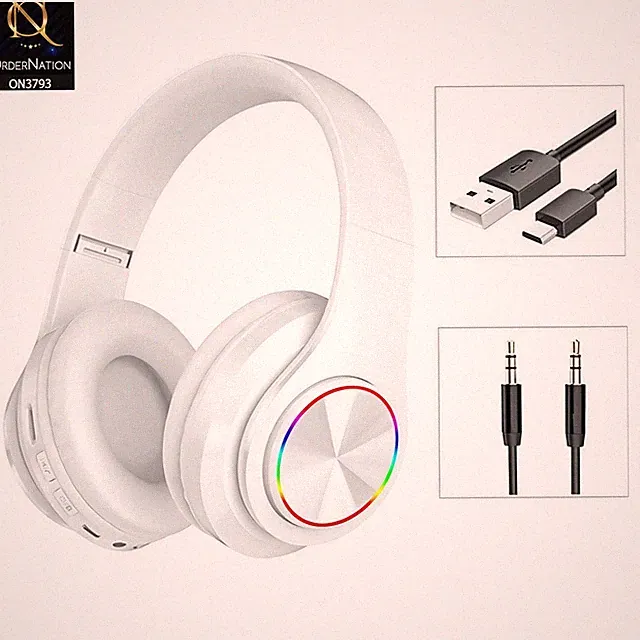 B39 On-Ear Kopfhörer Kopfbügel Bluetooth 3,5 mm mit Mikrofon TF Card MP3 Weiß