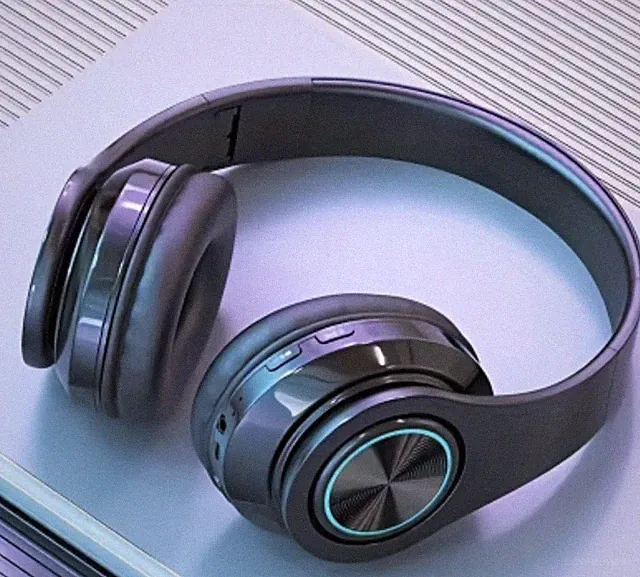 B39 Wireless On-Ear LED Kopfhörer Bluetooth 5.3 Aux mit Mikrofon Anrufverwaltung