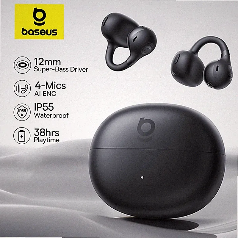 Baseus Bass BC1 Open Ear Earbuds Clip-On Headphones Open-Ring Comfort Clip Earph