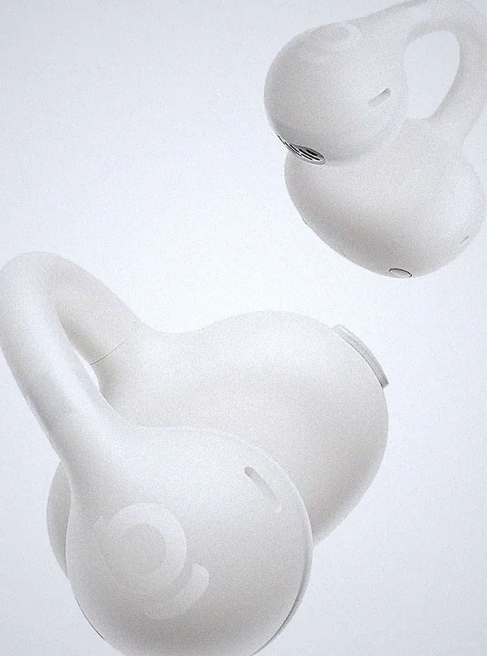 Baseus BC1 Open Ear Kopfhörer Ohrclip BT 6.0 IP55 38h adaptiver Bass weiß