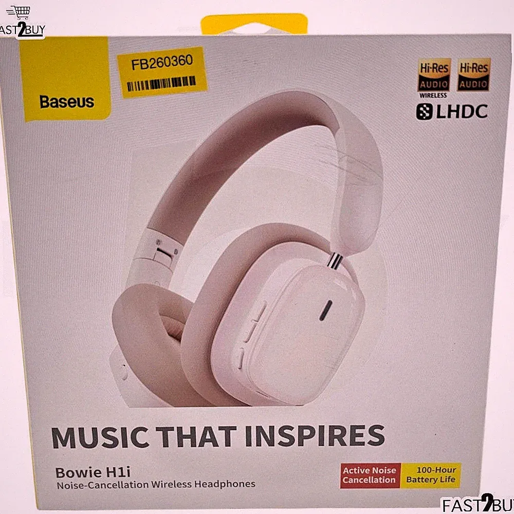 Baseus Bowie H1i Wireless Kopfhörer Weiß Noise Cancelling Hi-Res Audio