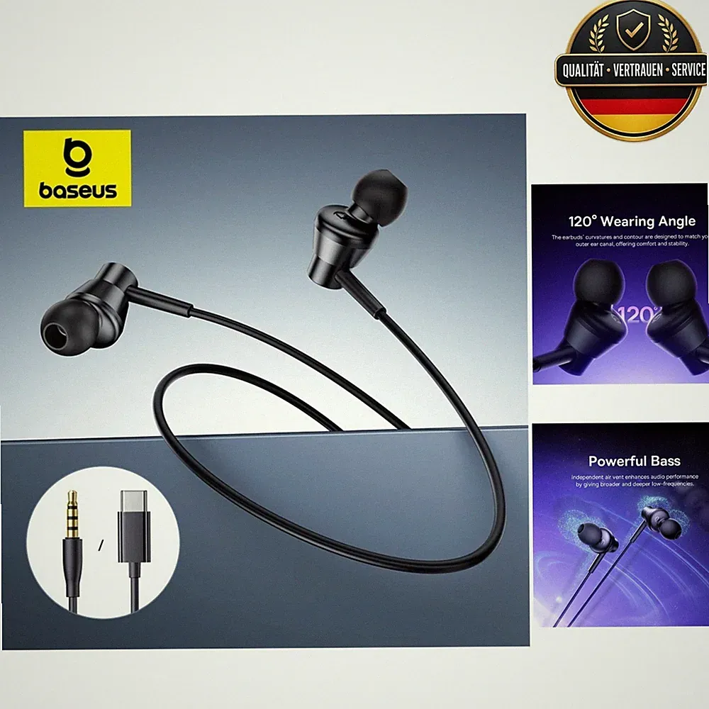 Baseus CZ11/HZ11 In-Ear-Kopfhörer USB-C 3,5 mm Mikrofon Kabelgebunden