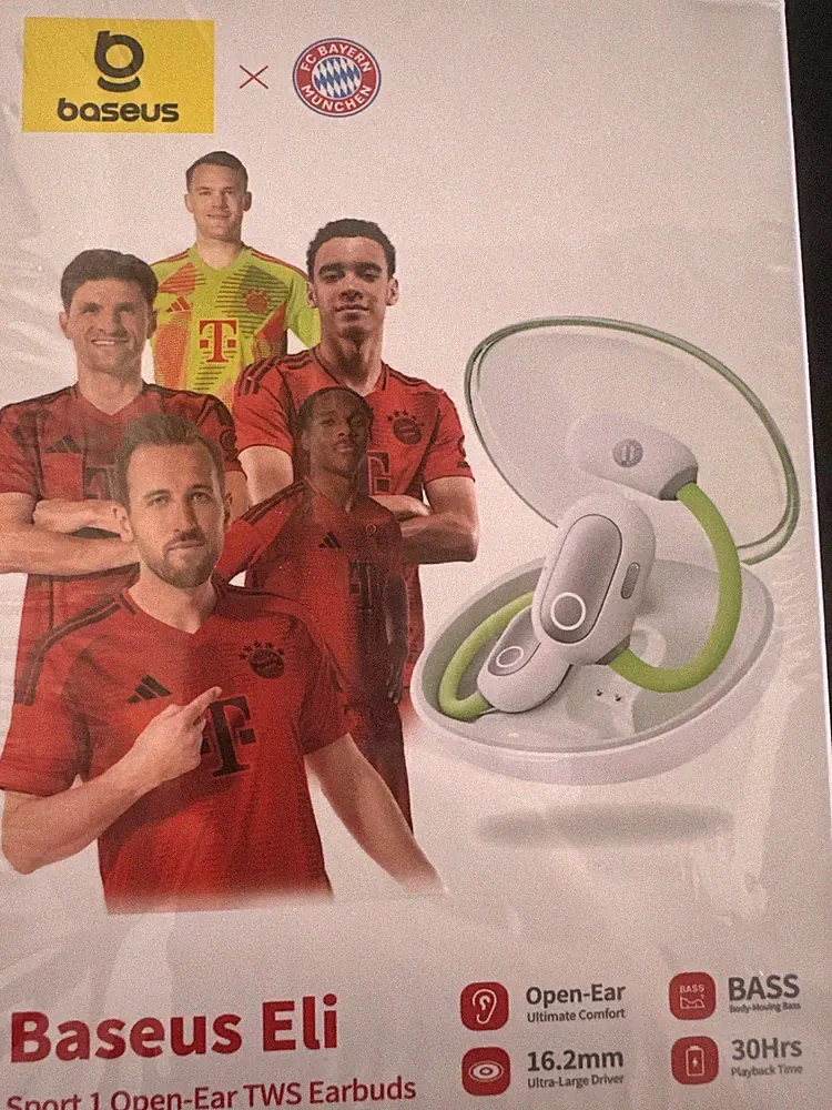 Baseus Eli Sport 1 Open-Ear-Kopfhörer FC Bayern München Bluetooth Mikrofon Grün
