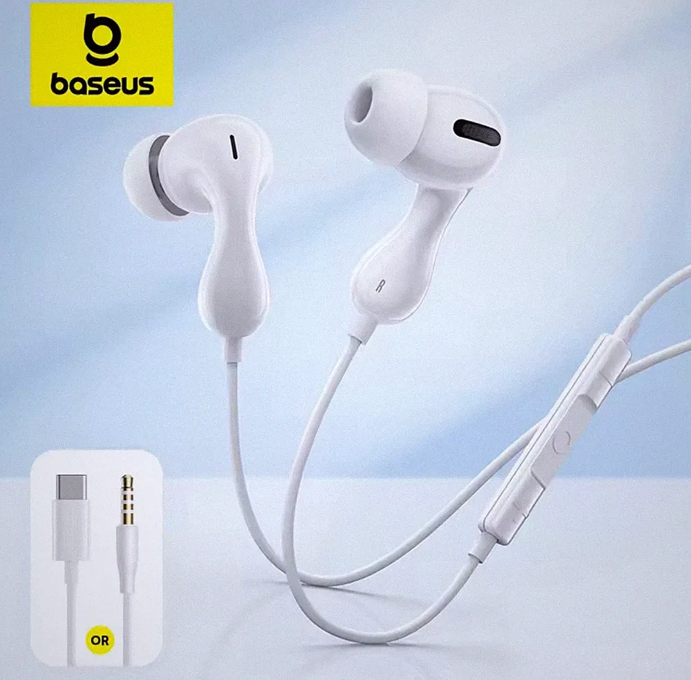 Baseus Encok Cz20 kabelgebundene Kopfhörer Typ-C/3,5 mm Noise Cancelling HD Mikrofon räumlich