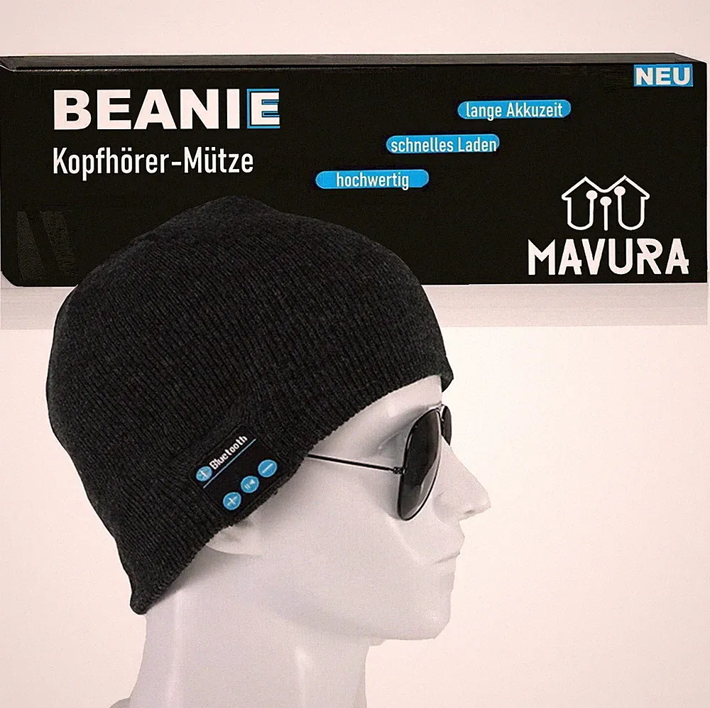BEANIE Wireless Bluetooth Mütze Headset Stereo Kopfhörer Freisprech waschbar
