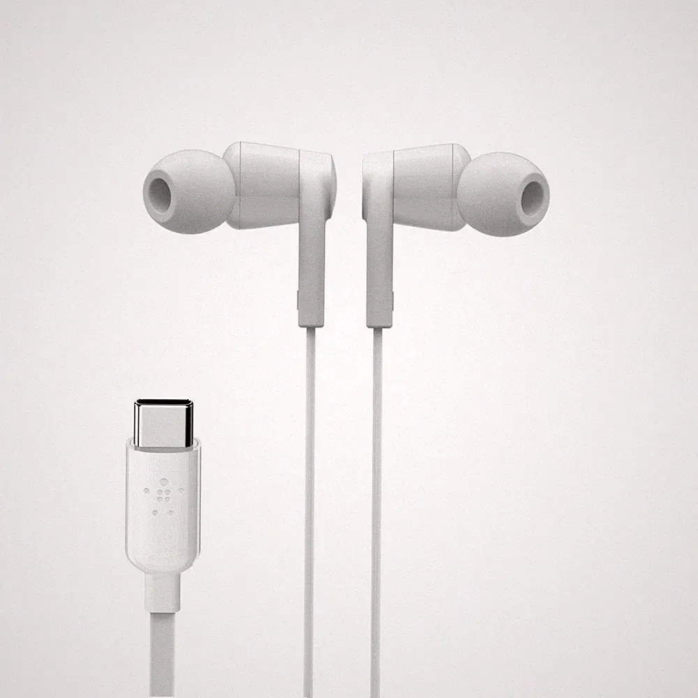 Belkin G3H0002BTWHT RockStar - In-Ear USB-C Kopfhörer - Kabelmikrofon - weiß