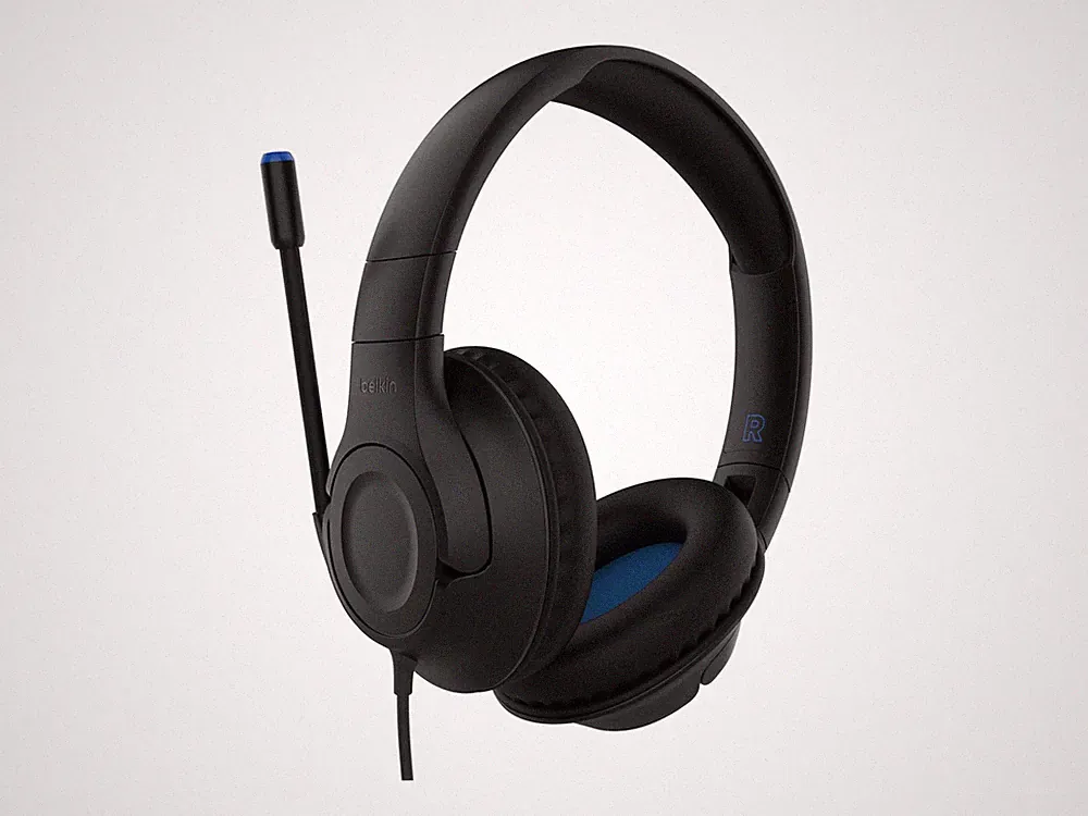 Belkin Gaming On-Ear Kinderkopfhörer mit Kabel ENA011hqBK Pavillon Headset