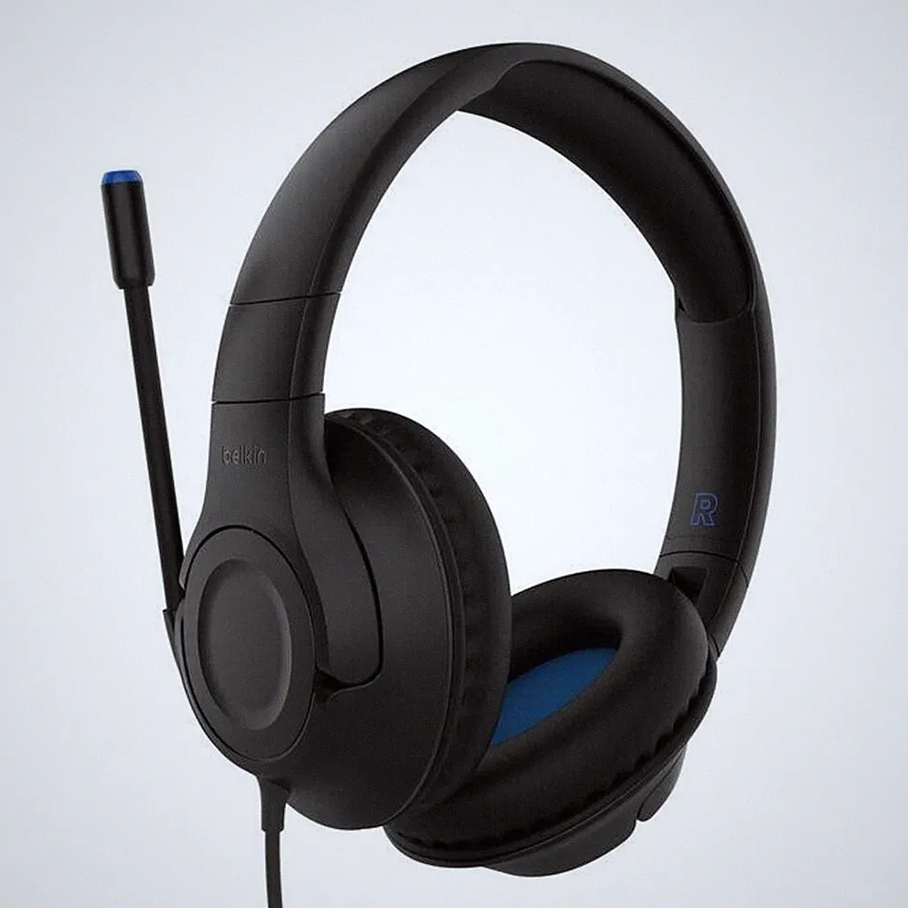 Belkin Gaming On-Ear Kopfhörer für Kinder mit Kabel, schwarz