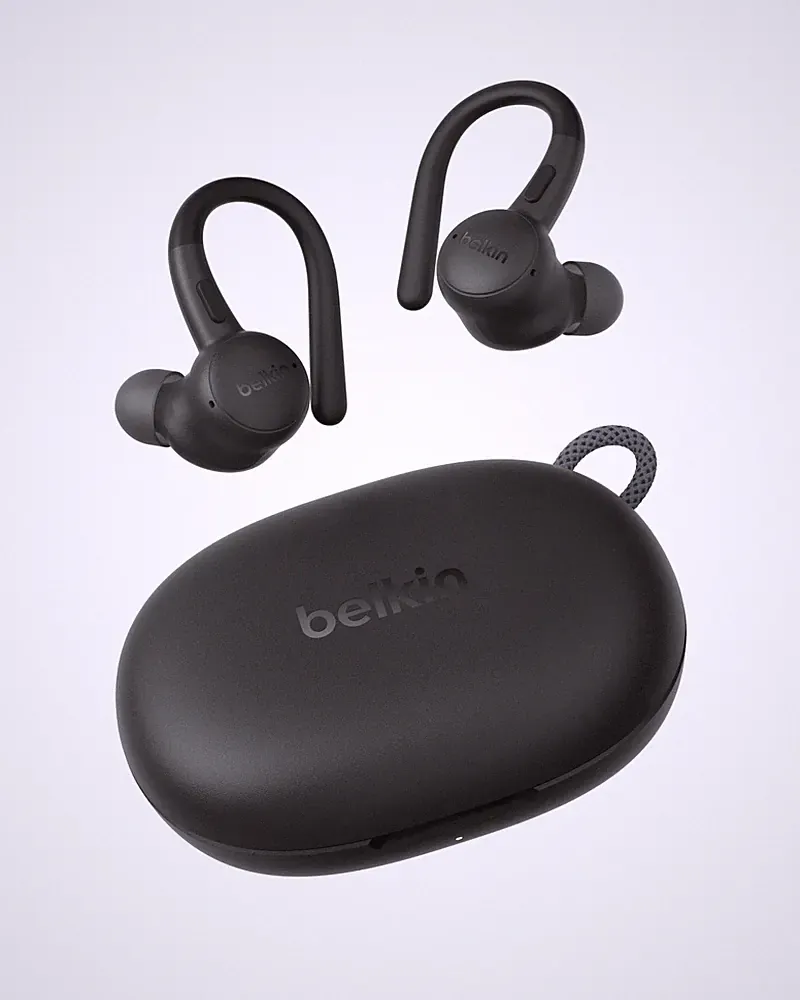 Belkin In-Ear-Kopfhörer mit Ohrbügeln, Bluetooth 5.4, IP54, schwarz