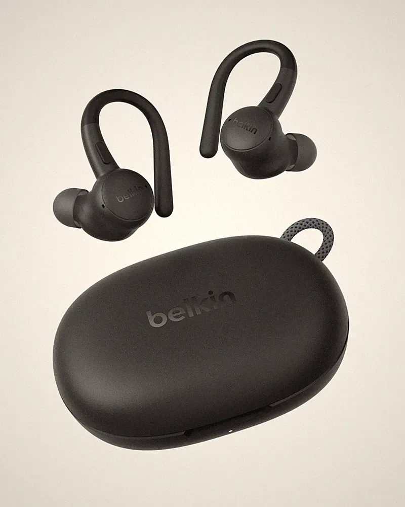 Belkin In-Ear-Kopfhörer mit Ohrbügeln, Bluetooth 5.4, IP54, schwarz