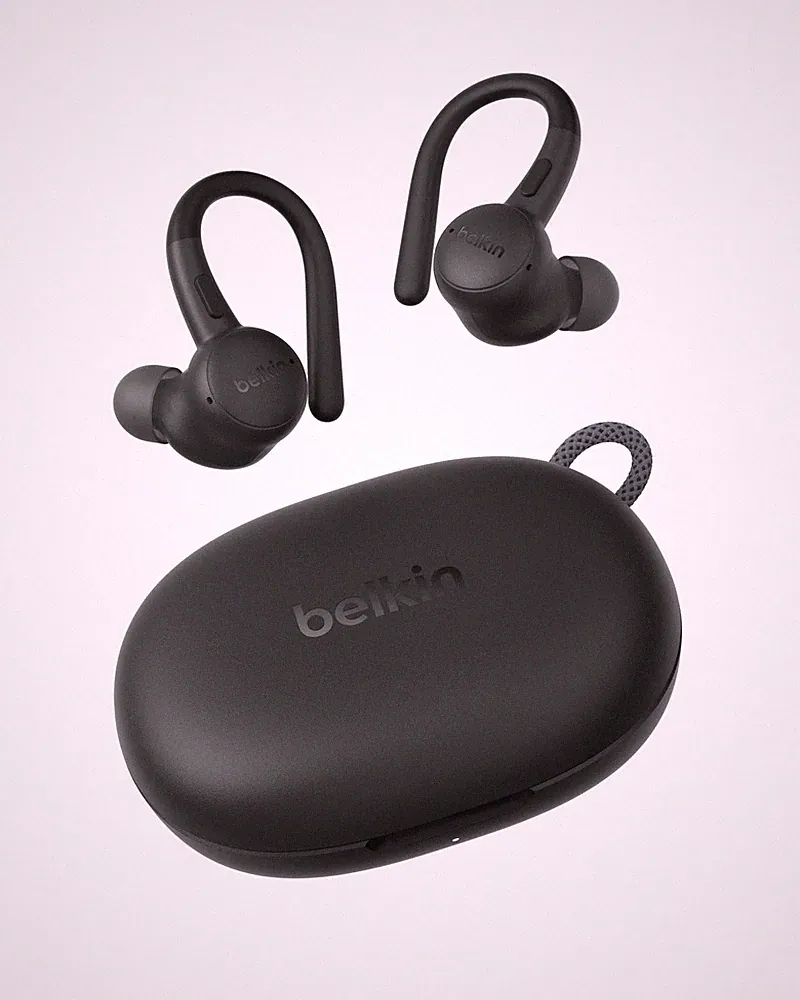 Belkin In-Ear-Kopfhörer mit Ohrbügeln, Bluetooth 5.4, IP54, schwarz